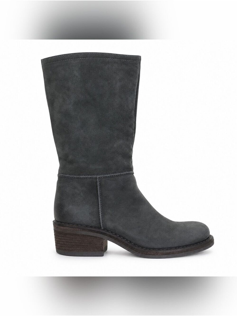 Vic Matie Charcoal Gray Suede Mid Calf Boots Women Size 39